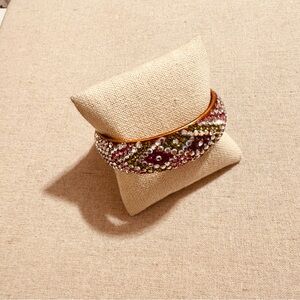 Vintage | Bracelet | Magenta, Purple, Pink, Green & Crystal Bracelet